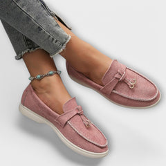 Sylvie soft tassel charm loafers in Pink