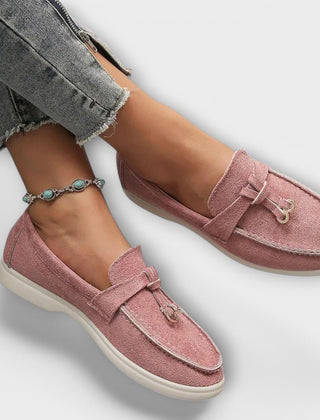Sylvie soft tassel charm loafers in Pink