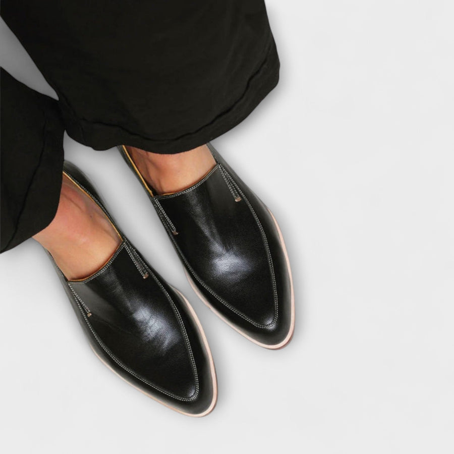 Cleo pointed glossy loafers