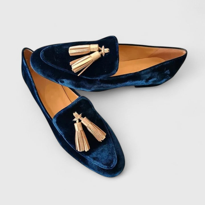 Felicity navy tassel loafers in Navy