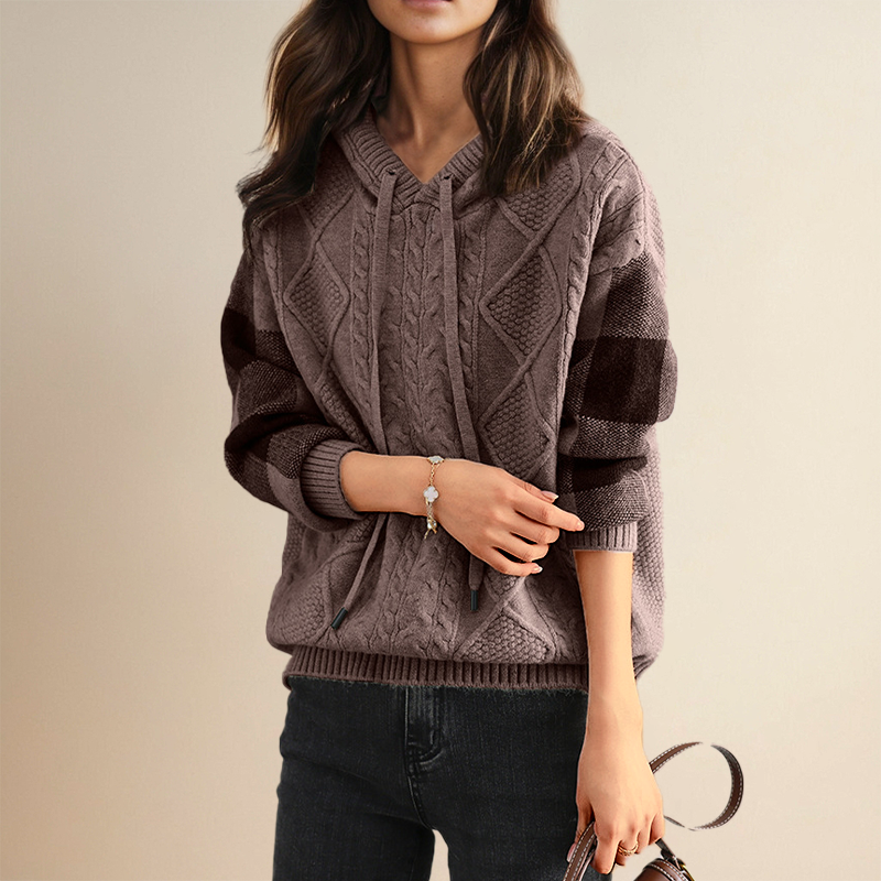 Corinna | Cable Knit Hoodie Sweater