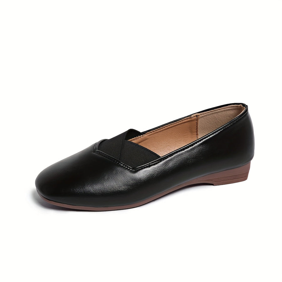 Annalise Cross-Strap Square-Toe Flats