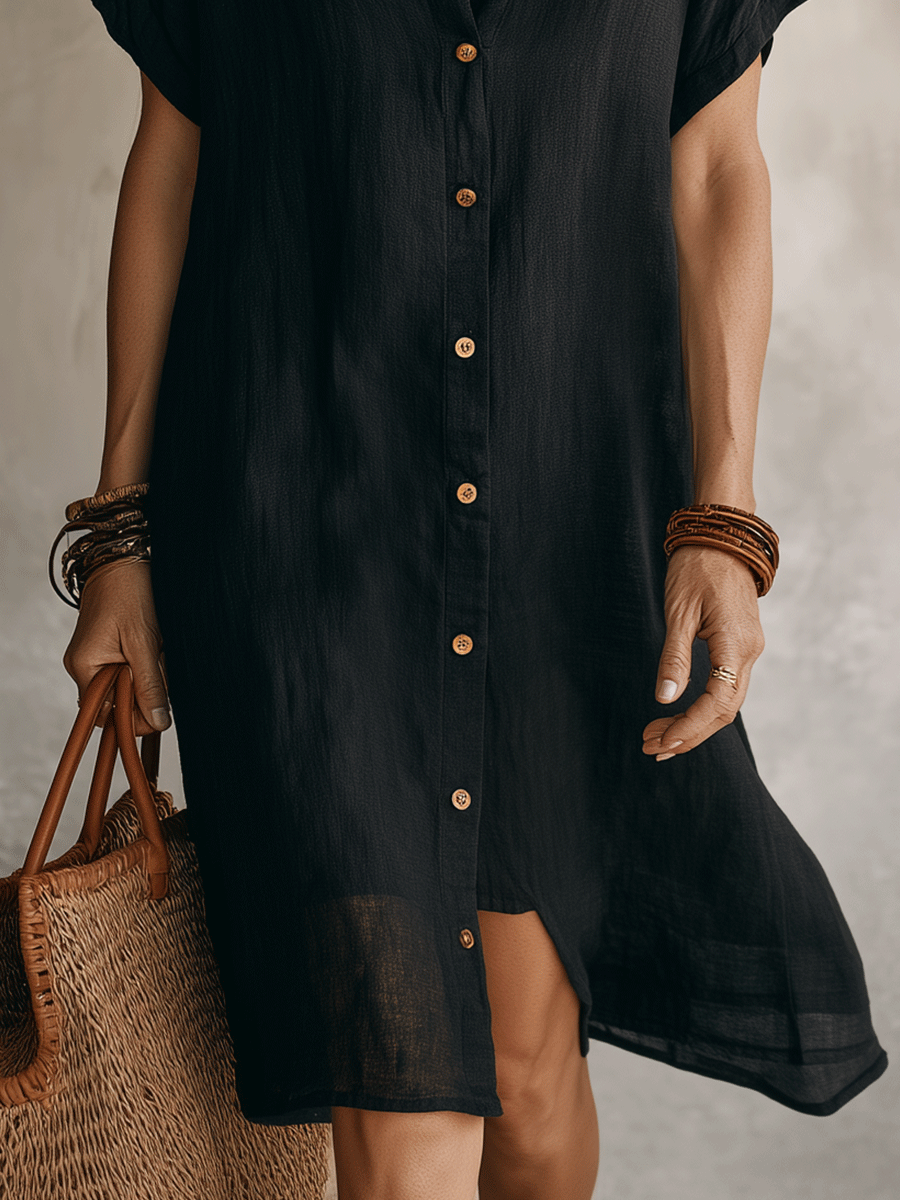 Maisie | Relaxed Linen Midi Dress