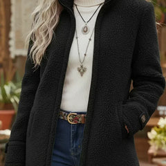 Edwina Cozy Stand-Collar Full-Zip Jacket