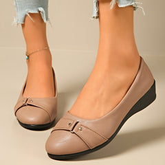 Hestia Buckle Detail Wedge Loafers