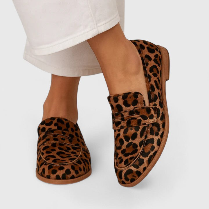 Meg leopard square-toe loafers in Leopard