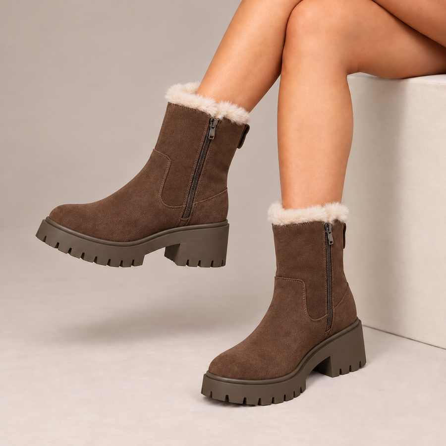 Wynne Plush-Lined Platform Ankle Boots