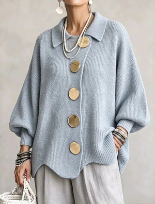 Hildy oversized cozy cardigan in Sky Blue