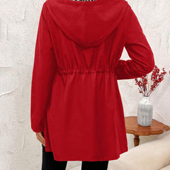 Lorna reversible hooded coat in Red 4