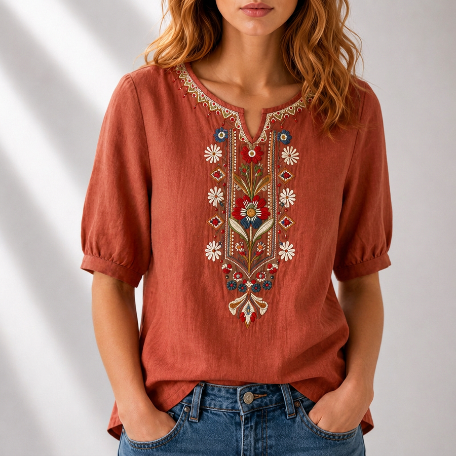 Cordelia | Embroidered Floral Blouse