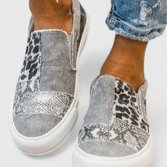 Zora animal print slip-on sneakers in Gray