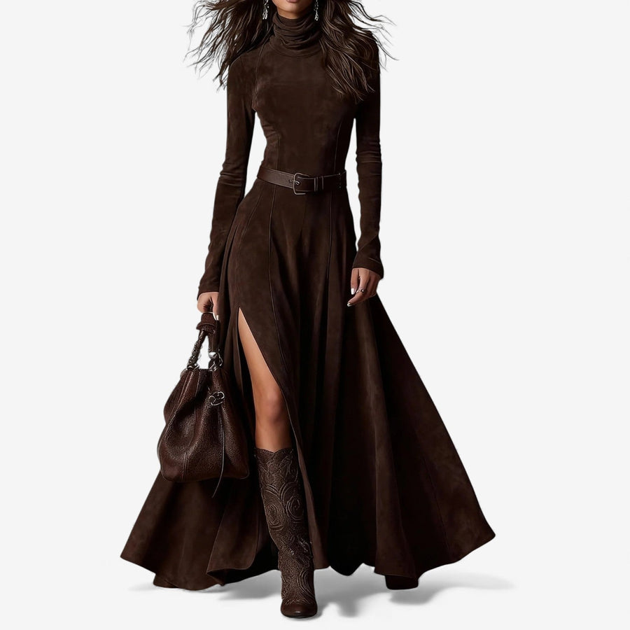 Carmel | High-Neck Maxi Dress with Front Slit