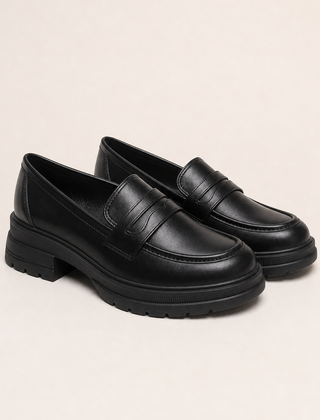 Patricia soft platform slip-on loafers in Black