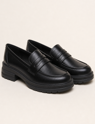 Patricia soft platform slip-on loafers in Black Suede