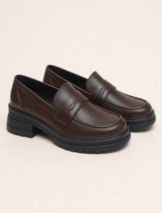Patricia soft platform slip-on loafers in Brown