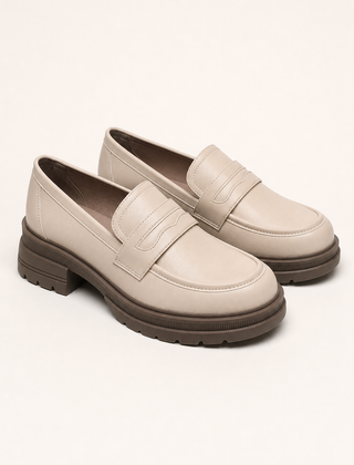 Patricia soft platform slip-on loafers in Apricot