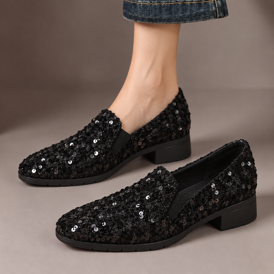Olwen Sequin Slip-On Loafers