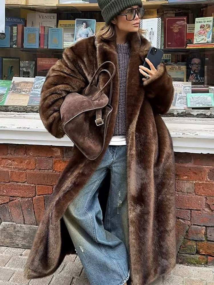 Addie | Long Faux Fur Coat