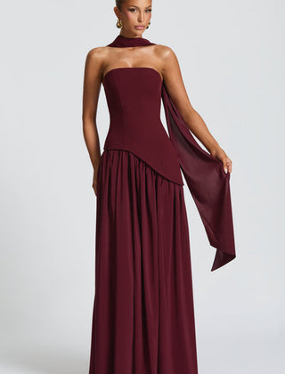 Eula dress in Burgundy