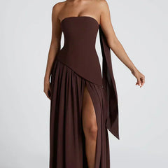 Eula dress in Brown Purple