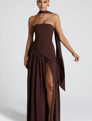 Eula dress in Brown Purple