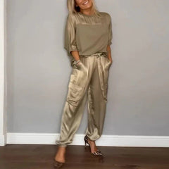 Kimberly two-piece set in Champagne