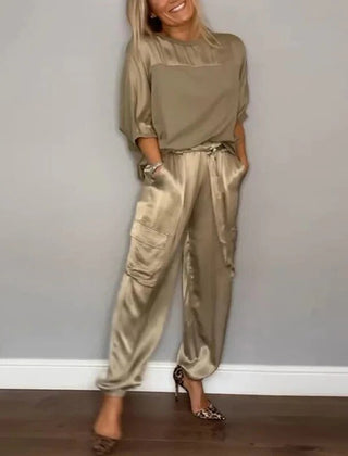 Kimberly two-piece set in Champagne
