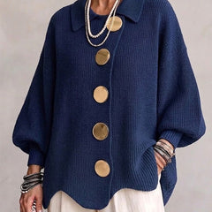 Hildy oversized cozy cardigan in Blue