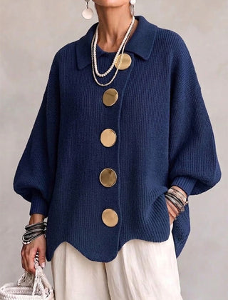 Hildy oversized cozy cardigan in Blue