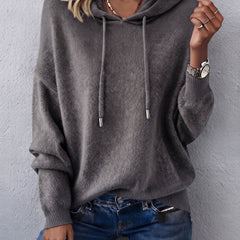 Noemi relaxed knit hoodie in Gray
