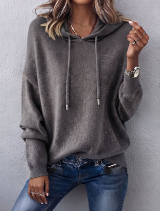 Noemi relaxed knit hoodie in Gray