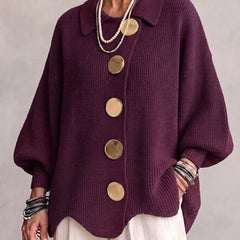 Hildy oversized cozy cardigan in Wine