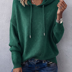 Noemi relaxed knit hoodie in Green