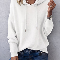 Noemi relaxed knit hoodie in White