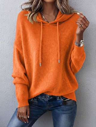 Noemi relaxed knit hoodie in Orange