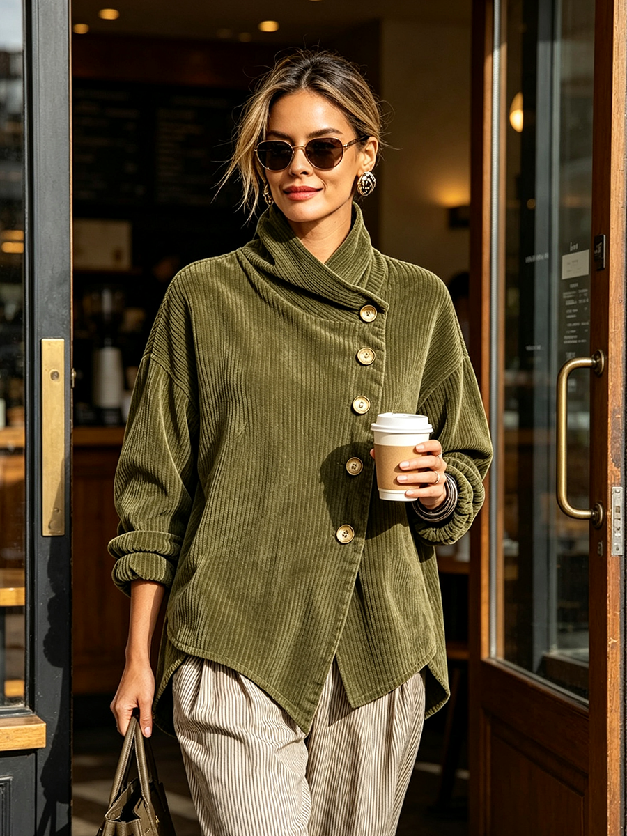 Gwyneth corduroy top detail