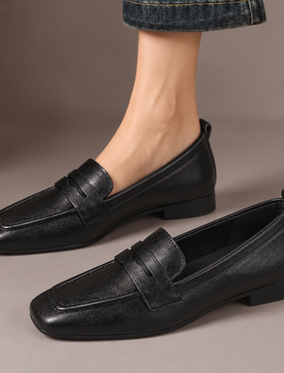 Roslyn Square-Toe Penny Loafers