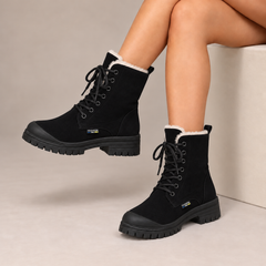 Maelys Lace-Up Snow Boots in Black