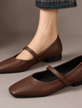 Mirabel Square-Toe Mary Jane Flats