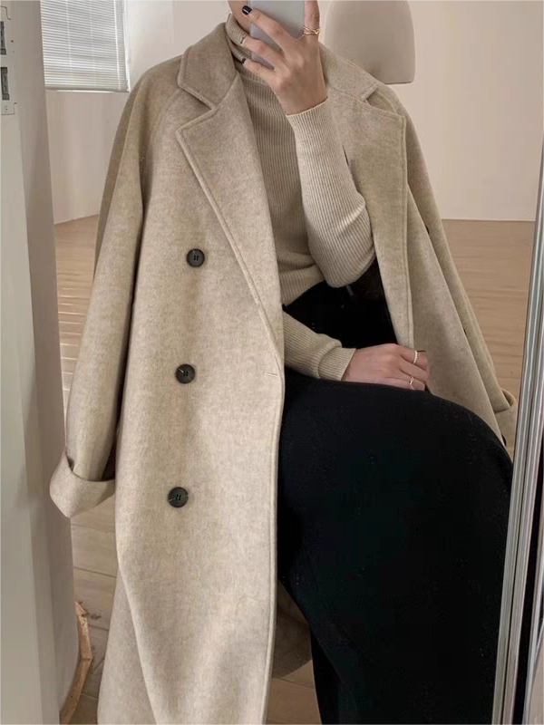 Ada | Belted Double-Breasted Long Coat