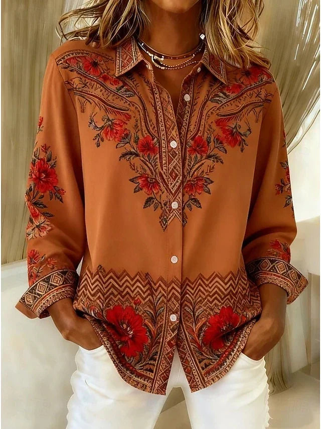 Berenice | Floral Paisley Button-Up Blouse