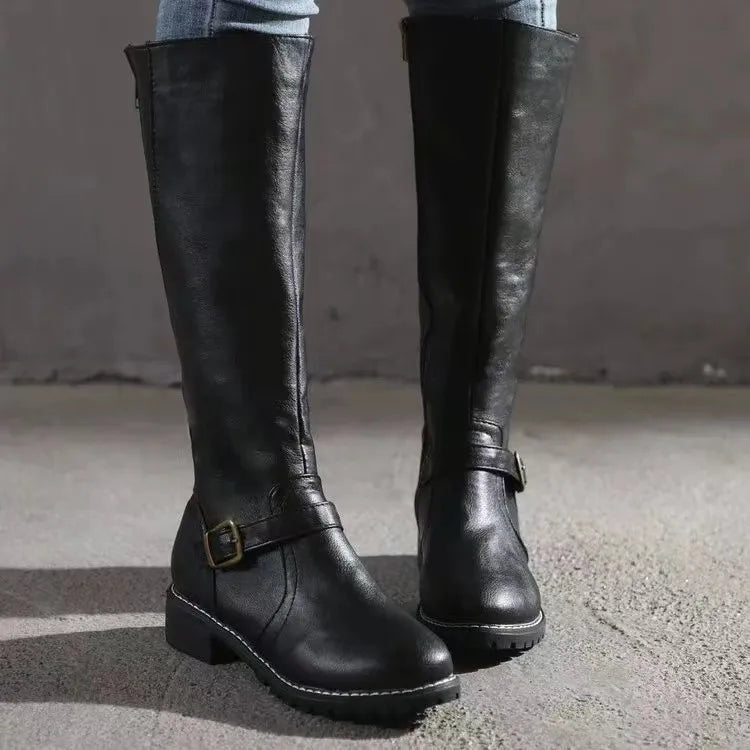 Wrenley - Supportive Leather Buckle Boots