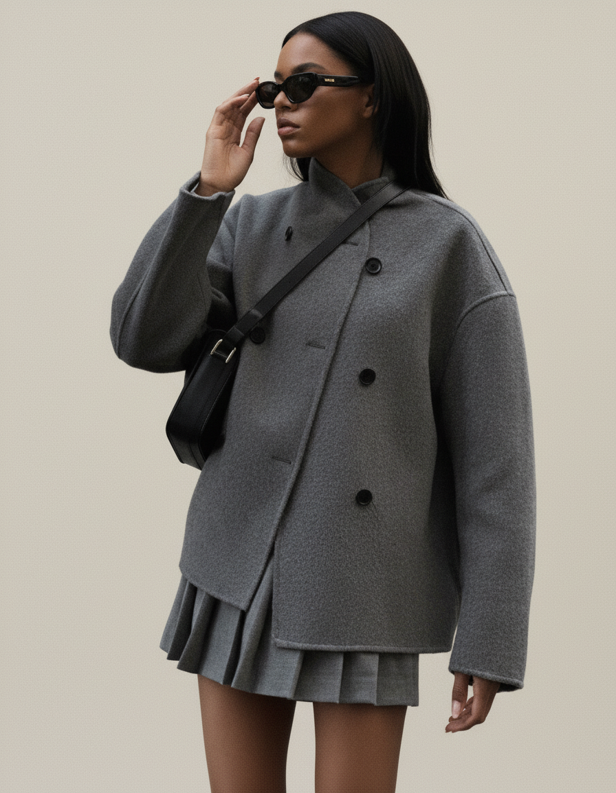 Cathy | Asymmetrical Button Longline Coat