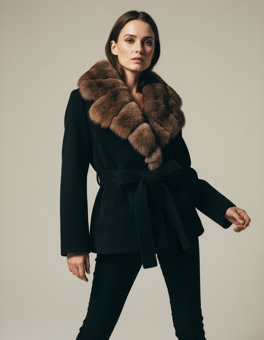 Dolly | Faux Fur Belted Wrap Coat