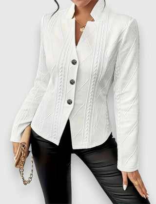 Vesper Textured Button-Front Cardigan in White
