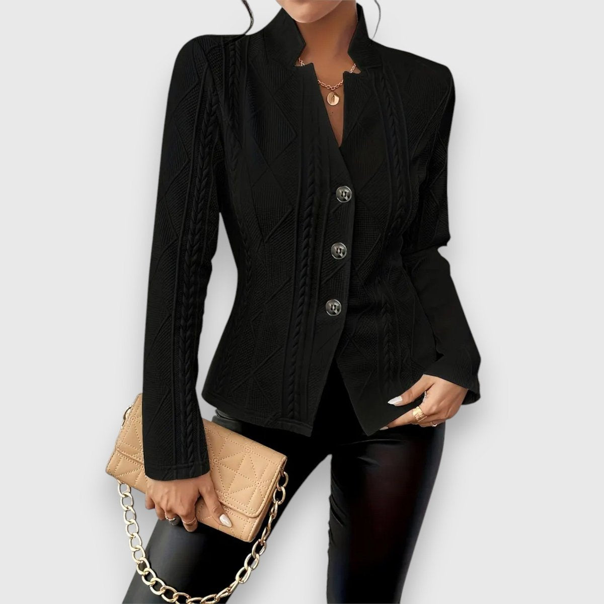 Vesper Textured Button-Front Cardigan