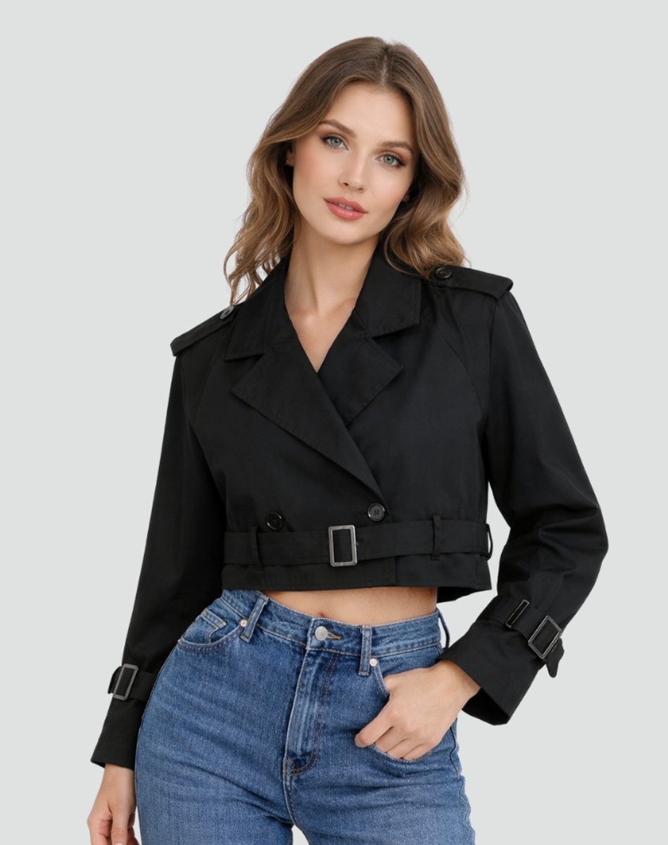 Maren Cropped Belted Trench Coat