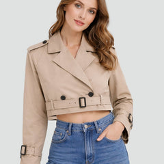 Maren Cropped Belted Trench Coat
