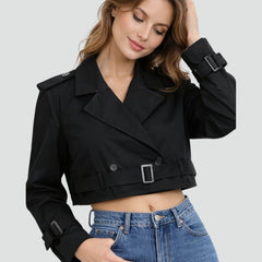 Maren Cropped Belted Trench Coat