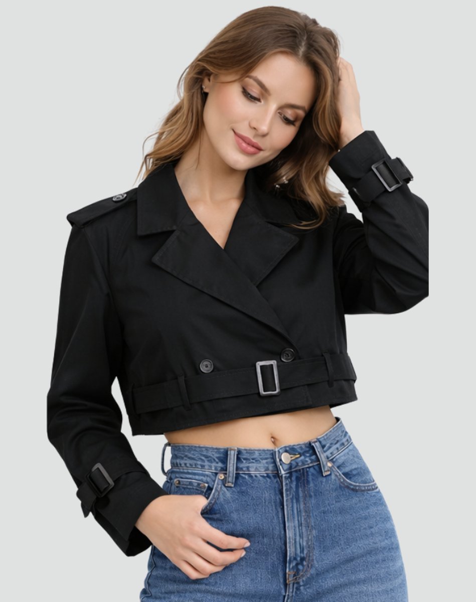 Maren Cropped Belted Trench Coat